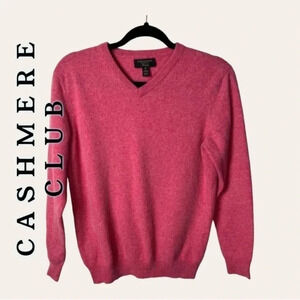 0239W. CASHMERE CLUB ROOM 100% CASHMERE SWEATER BUBBLE GUM PINK‎ IN COLOR